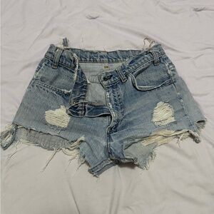 Levi's Light Blue Distressed Jean Shorts